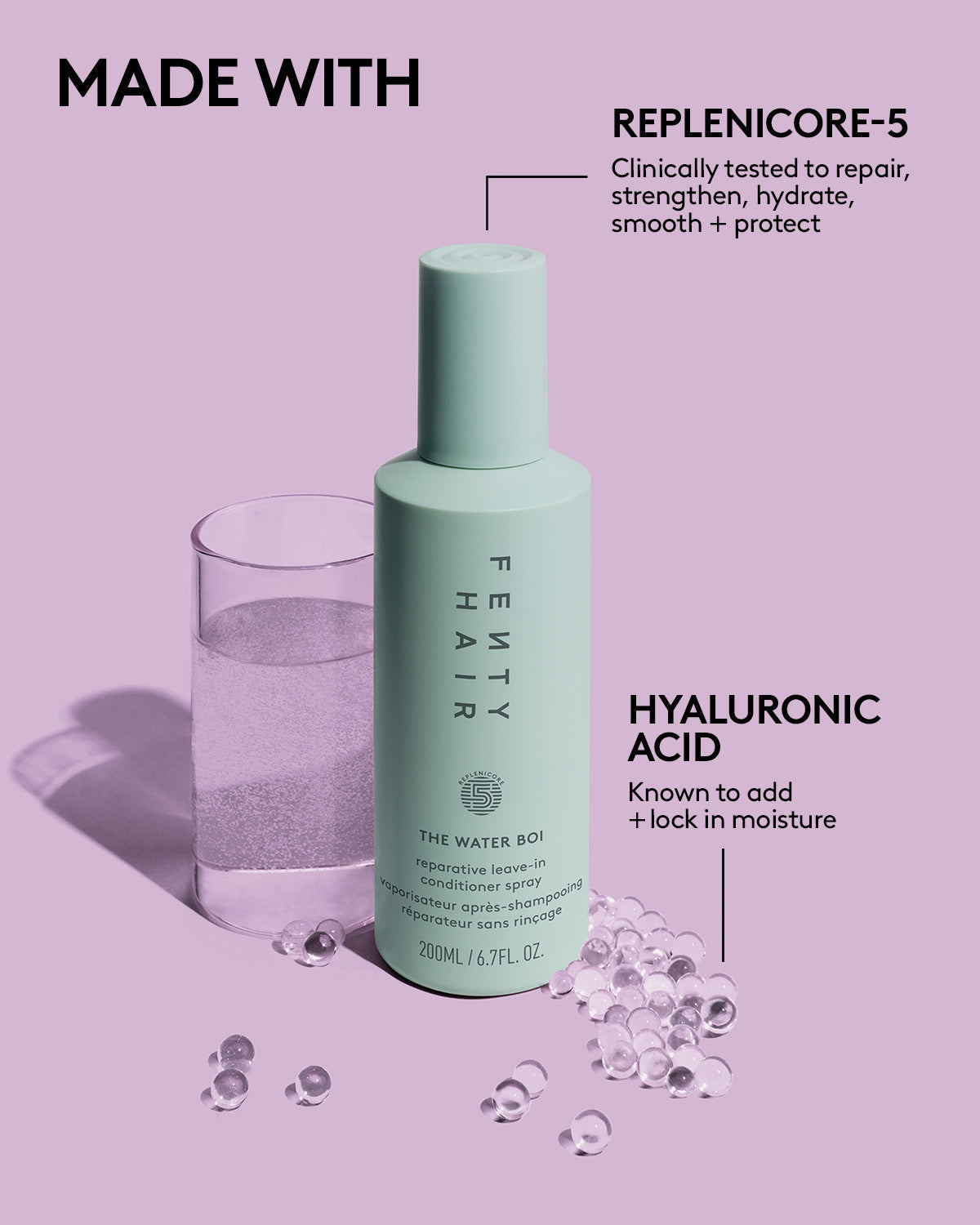 Elegant Leave-In Conditioning Spray for Effortless Detangling and Repair