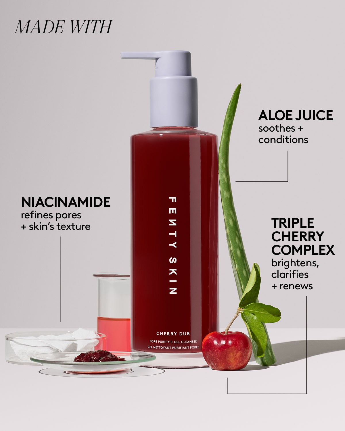 Purifying Cherry Dub Gel Cleanser with Niacinamide & Aloe Essence